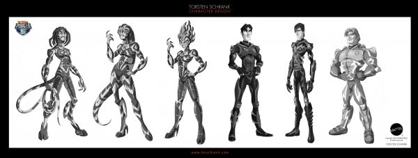 Battle Force 5 TV-Series. Character Design by Torsten Schrank