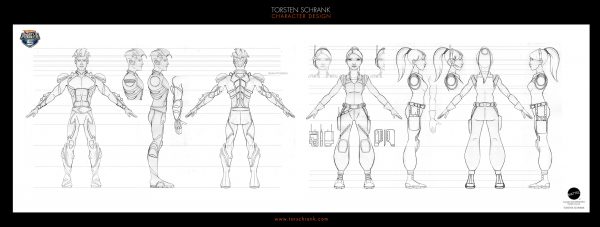 Battle Force 5 TV-Series. Character Design by Torsten Schrank